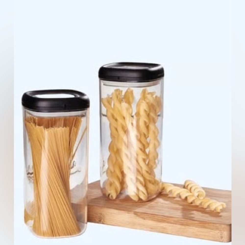 Tupperware Clear Storage Containers with Black Lids